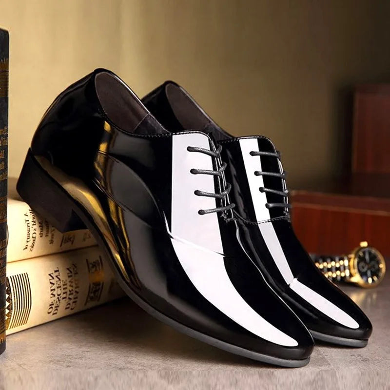 Italian Oxford Shoes for Men Luxury Patent Leather Wedding Shoes Pointed Toe Dress Shoes Classic Plus Size 38-48